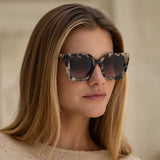 Freyrs | Coco Acetate Women's Square Sunglasses - Milky Tortoise