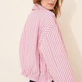FRNCH | Thalassa Stripe Coat - Rose
