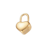 Farrah B Jewelry | Heart Lock Charm - Gold