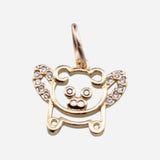 Farrah B Jewelry | Pig Fly Charm - Gold