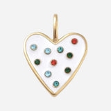 Farrah B Jewelry | Polka Dot Heart Charm - White