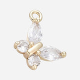 Farrah B Jewelry | Butterfly Clear Charm - Gold