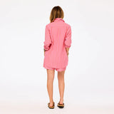 Kerri Rosenthal | Mia Stripe Shirt - Palm Pink-Cali Rose