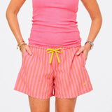 Kerri Rosenthal | Weekend Stripe Short - Palm Pink-Cali Rose