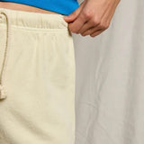 Perfect White Tee | The Layla French Terry Sweat Shorts - Custard