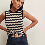 Sanctuary | Everyday Chevron Knit Shell - Inkstorm/Dark Opal Stripe