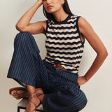 Sanctuary | Everyday Chevron Knit Shell - Inkstorm/Dark Opal Stripe