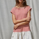 By Together | Lottie Mini Twofer Knit Dress - Cream Red