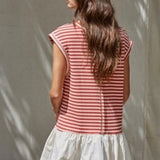 By Together | Lottie Mini Twofer Knit Dress - Cream Red