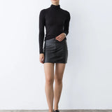 Ripley Rader | Vegan Leather Mini Skirt - Black