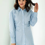 Habitual | Stripe Mini Shirt Dress - Blue/Salute Stripe