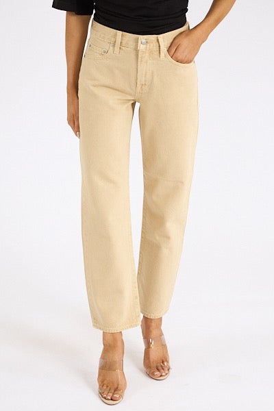 Pistola | Lexi Mid Rise Bowed Straight - Sand Dollar