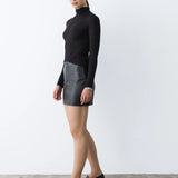 Ripley Rader | Vegan Leather Mini Skirt - Black