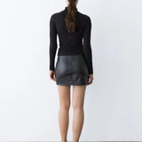 Ripley Rader | Vegan Leather Mini Skirt - Black