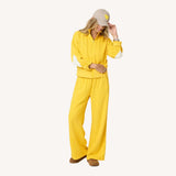 Kerri Rosenthal | Zip Up Mock Neck Sweatshirt - Golden Yellow