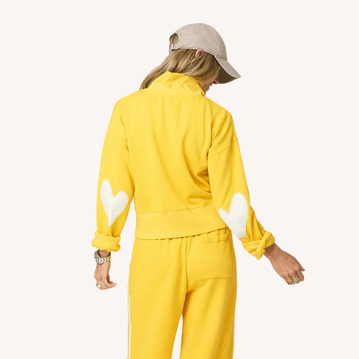 Kerri Rosenthal | Zip Up Mock Neck Sweatshirt - Golden Yellow