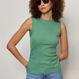 Sanctuary | Ribbed Ruched Tank - Green Juice