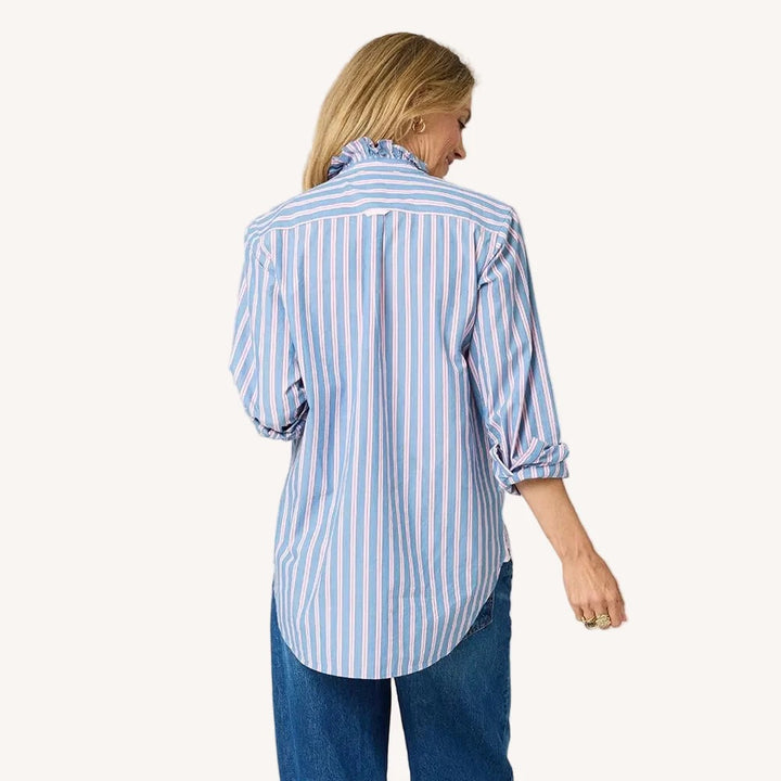 Kerri Rosenthal | Mia Ruffle Stripe Shirt - Multi