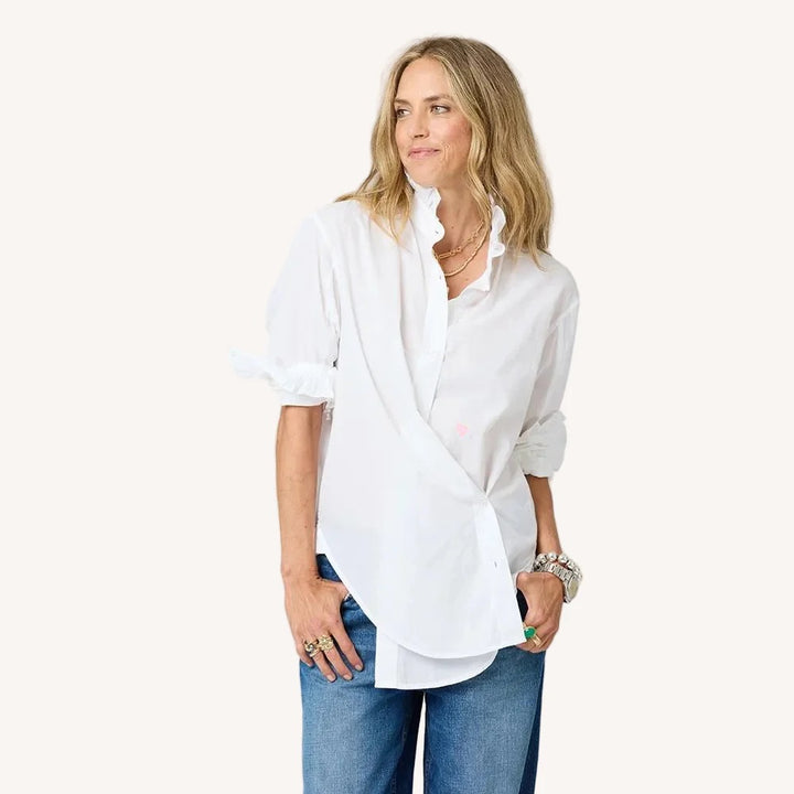 Kerri Rosenthal | Mia Ruffle Shirt - White