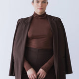 Ripley Rader | Ponte Knit Oversized Blazer - Chocolate