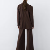 Ripley Rader | Ponte Knit Oversized Blazer - Chocolate