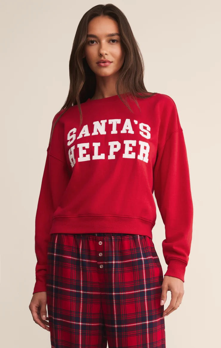 Z Supply | Festive Holiday Sweatshirt - Festive Red