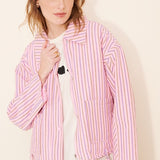 FRNCH | Thalassa Stripe Coat - Rose