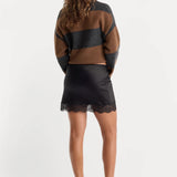 Good American | The Lace Trim Skirt - Black