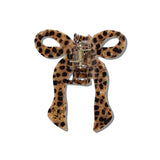 Solar Eclipse | Hand-painted Leopard Coquette Bow Claw Hair Clip