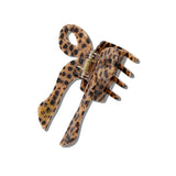 Solar Eclipse | Hand-painted Leopard Coquette Bow Claw Hair Clip