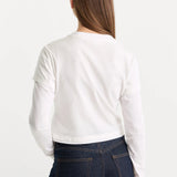 Good American | The Combo Layered Tee - Chalk with Chalk