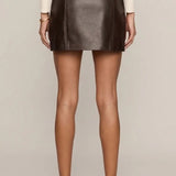 Z Supply | Roux Leather Mini Skirt - Dark Chocolate