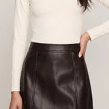 Z Supply | Roux Leather Mini Skirt - Dark Chocolate