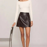 Z Supply | Roux Leather Mini Skirt - Dark Chocolate