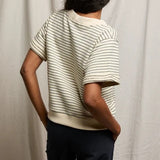 Perfect White Tee | Briggs French Terry Sweatshirt - Natural Charcoal Stripe