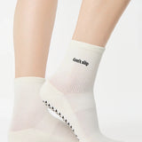 Pointe Studio | Women's Don't Slip Ankle Grip Sock - White
