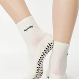Pointe Studio | Women's Don't Slip Ankle Grip Sock - White