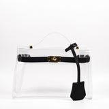 Gameday Luxe | The Mini Andrea Clear Top Handle Bag - Black
