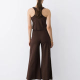 Ripley Rader | Ponte Knit Cropped Wide Leg Pant - Chocolate