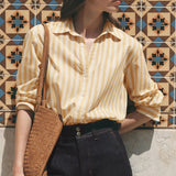 Z Supply | Golden Haven Stripe Button Up - Golden Sage