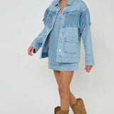 Show Me Your MUMU | Ojai Fringe Jacket - Jet Stream Blue