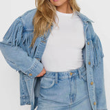 Show Me Your MUMU | Ojai Fringe Jacket - Jet Stream Blue