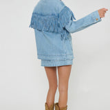 Show Me Your MUMU | Ojai Fringe Jacket - Jet Stream Blue
