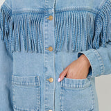 Show Me Your MUMU | Ojai Fringe Jacket - Jet Stream Blue