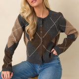 Z Supply | Medina Argyle Cardigan - Charcoal Heather
