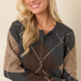 Z Supply | Medina Argyle Cardigan - Charcoal Heather