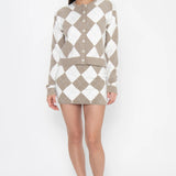Show Me Your MUMU | Cher Mini Skort - Neutral Argyle Knit