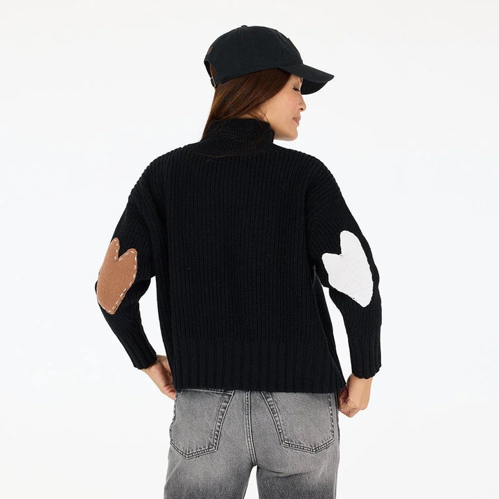 Kerri Rosenthal | Marlow Imperfect Heart Sweater - Black