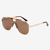 Freyrs | Logan Acetate Unisex Aviator Sunglasses - Dark Brown