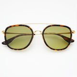 Freyrs | Weston Acetate Round Unisex Sunglasses - Tortoise/Green